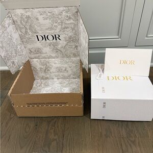 Dior White and Gold Bundle: Gift box, tissue, gift pouch, ribbon & envelope NEW